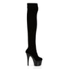 ADORE-3002 Plateau Overknee Stiefel Schwarz Samt von Pleaser – Ansicht 5