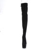 ADORE-3008 Plateau Overknee Stiefel Schwarz Samt von Pleaser – Ansicht 2