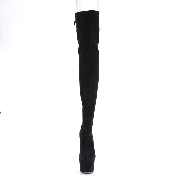 ADORE-3008 Plateau Overknee Stiefel Schwarz Samt von Pleaser – Ansicht 2