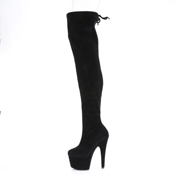 ADORE-3008 Plateau Overknee Stiefel Schwarz Samt von Pleaser – Ansicht 3