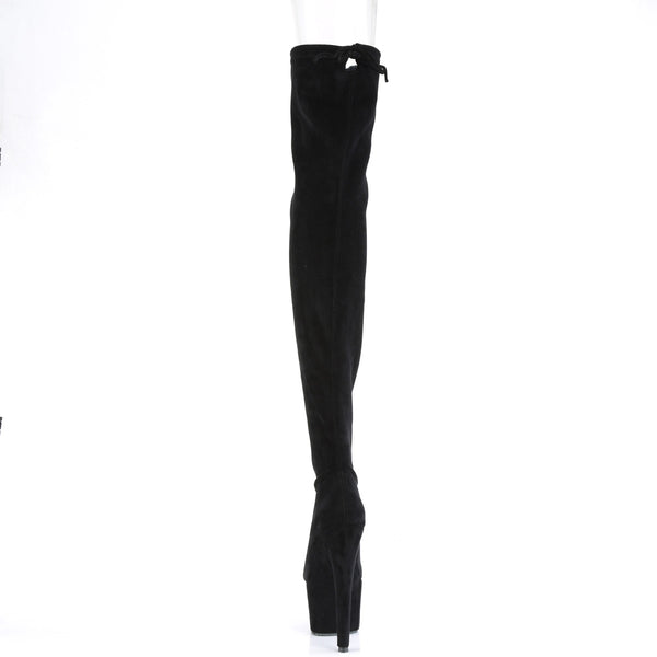 ADORE-3008 Plateau Overknee Stiefel Schwarz Samt von Pleaser – Ansicht 4