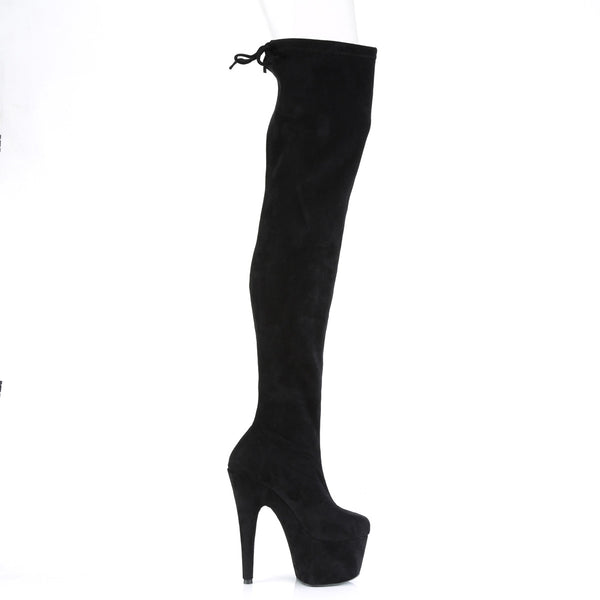 ADORE-3008 Plateau Overknee Stiefel Schwarz Samt von Pleaser – Ansicht 5