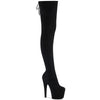 ADORE-3008 Plateau Overknee Stiefel Schwarz Samt von Pleaser