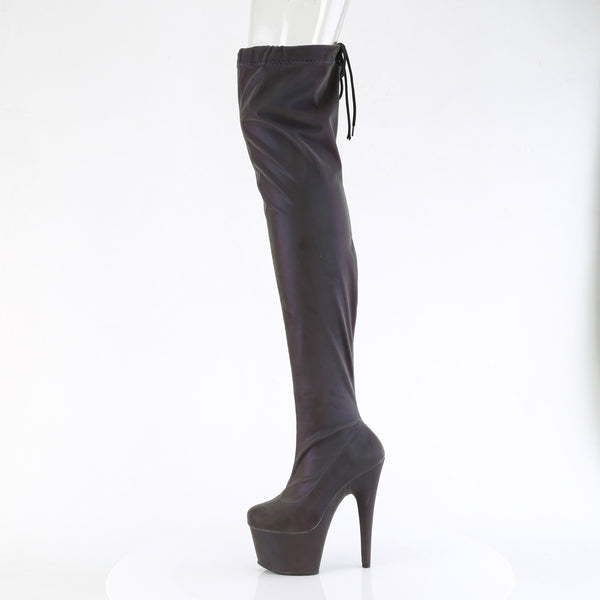 ADORE-3008REFL Plateau Overknee Stiefel - Blau Grün Mehrfarbig von Pleaser – Ansicht 3