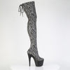 ADORE-3008SP-BT Plateau Overknee Stiefel Grau Schlangenmuster von Pleaser – Ansicht 5