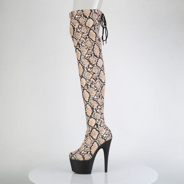 ADORE-3008SP-BT - Plateau Overknee Stiefel - Snake | Pleaser