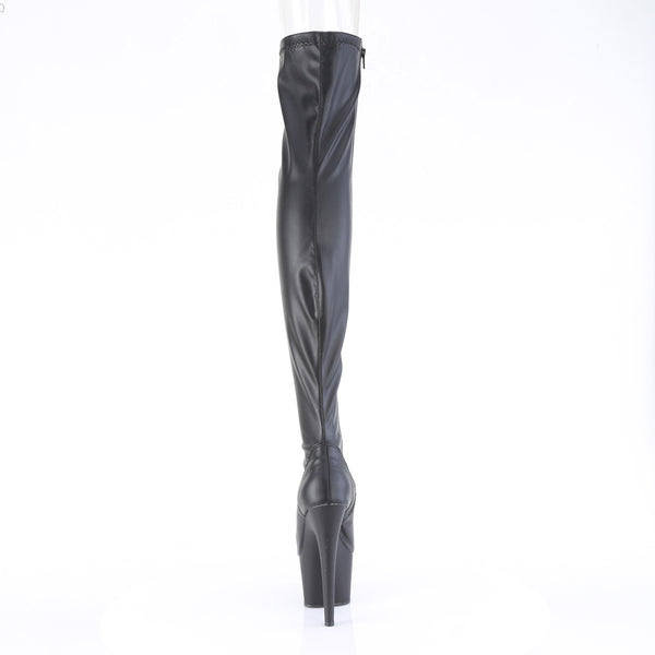 ADORE-3011 Plateau Peeptoe Overknee Stiefel - Schwarz Matt von Pleaser – Ansicht 4