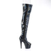 ADORE-3011HWR Plateau Overknee Stiefel - Schwarz Lack Schimmer von Pleaser – Ansicht 5