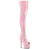 ADORE-3011HWR Plateau Peeptoe Overknee Stiefel - Rosa Schimmer von Pleaser