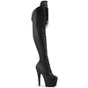 ADORE-3014 Plateau Overknee Stiefel Schwarz Matt von Pleaser
