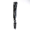 ADORE-3017 Plateau Peeptoe Overknee mit hinterer Schnürung - Schwarz Lack von Pleaser – Ansicht 4