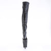 ADORE-3017 - Plateau Overknee Stiefel Peeptoe mit offener Verse - Schwarz Matt von Pleaser – Ansicht 4