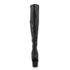 ADORE-3019 Plateau Overknee Stiefel Schwarz Matt von Pleaser – Ansicht 2