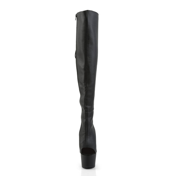 ADORE-3019 Plateau Overknee Stiefel Schwarz Matt von Pleaser – Ansicht 2