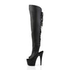 ADORE-3019 Plateau Overknee Stiefel Schwarz Matt von Pleaser – Ansicht 3