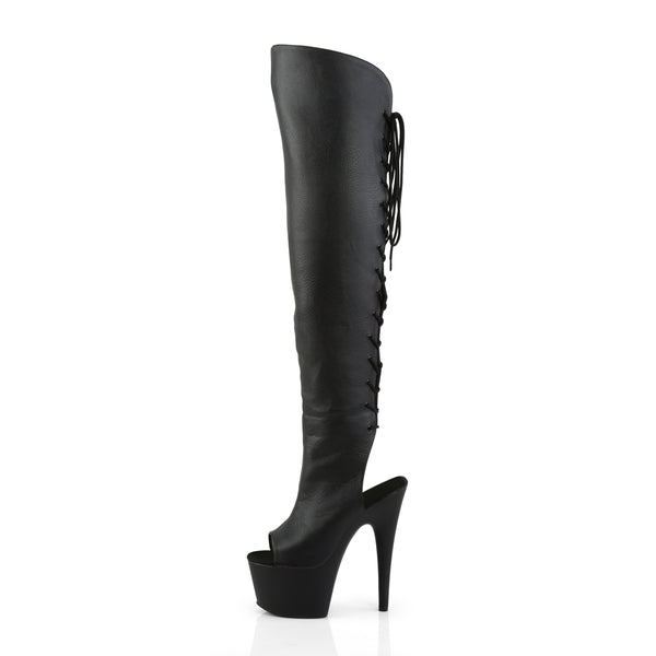 ADORE-3019 Plateau Overknee Stiefel Schwarz Matt von Pleaser – Ansicht 3