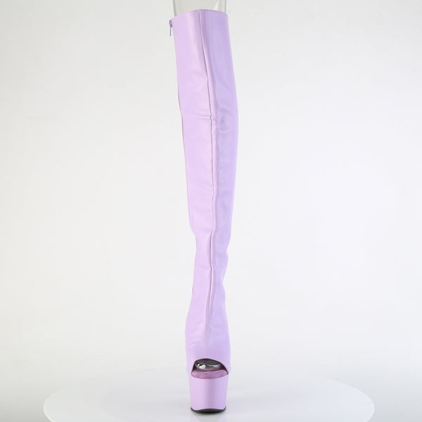ADORE-3019 Plateau Peeptoe Overknee Stiefel Violett Matt von Pleaser – Ansicht 2