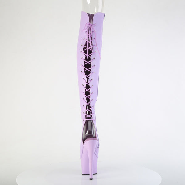 ADORE-3019 Plateau Peeptoe Overknee Stiefel Violett Matt von Pleaser – Ansicht 4
