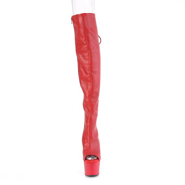 ADORE-3019 Stiefelette Plateau Rot von Pleaser – Ansicht 2