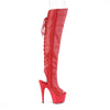 ADORE-3019 Stiefelette Plateau Rot von Pleaser – Ansicht 5