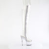 ADORE-3019C - Plateau Overknee Stiefel Peeptoe - Transparent von Pleaser – Ansicht 5