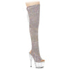 ADORE-3019C-RS Plateau Overknee Stiefel - Blau/Grün Glitzer von Pleaser