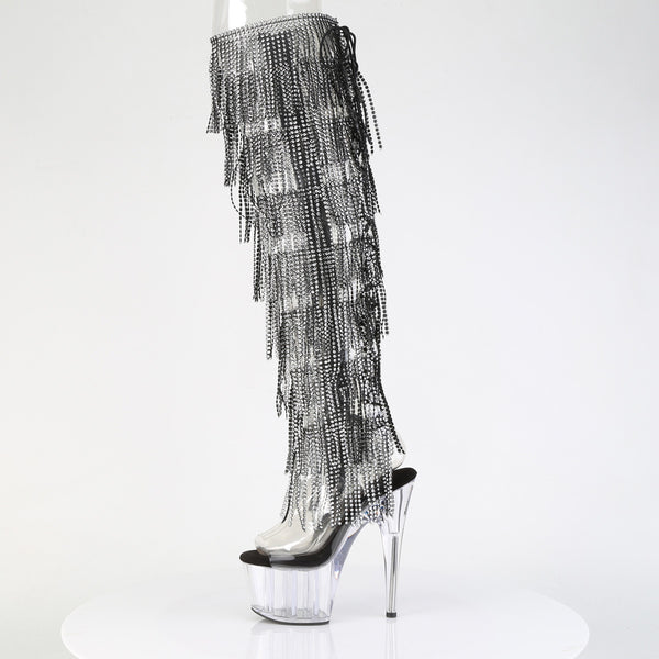 ADORE-3019C-RSF Plateau Overknee Stiefel Schwarz Transparent von Pleaser – Ansicht 3