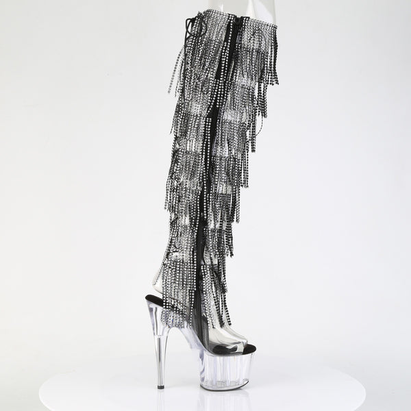 ADORE-3019C-RSF Plateau Overknee Stiefel Schwarz Transparent von Pleaser – Ansicht 5