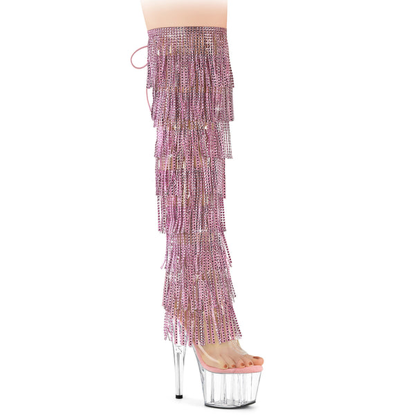 ADORE-3019C-RSF Overknee Stiefel Plateau Rosa von Pleaser