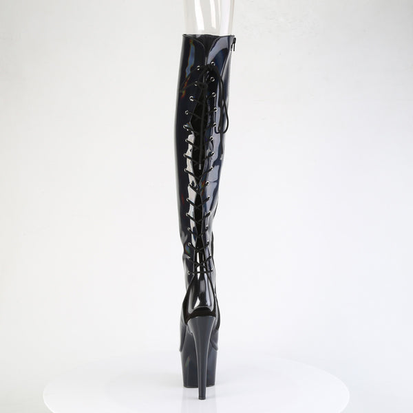 ADORE-3019HWR - Plateau Overknee Stiefel - Schwarz Hologramm von Pleaser – Ansicht 4