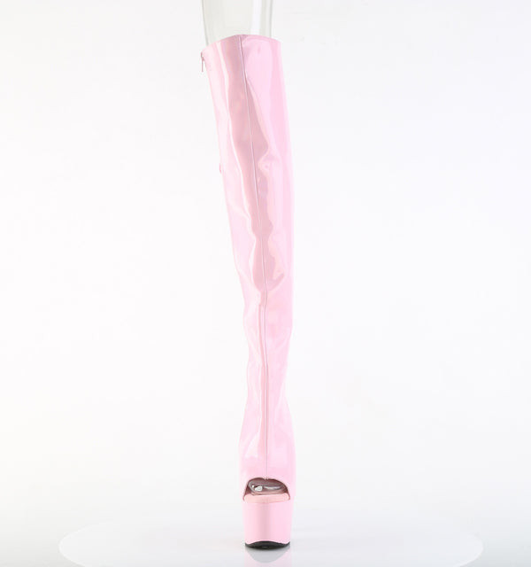 ADORE-3019HWR Overknee Stiefel Plateau Rosa von Pleaser – Ansicht 2