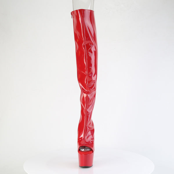 ADORE-3019HWR Stiefelette Plateau Rot | Pleaser