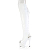 ADORE-3019HWR Plateau Overknee Stiefel Weiß von Pleaser – Ansicht 3