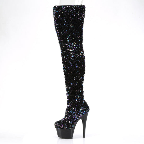 ADORE-3020 Plateau Overknee Stiefel - Schwarz von Pleaser – Ansicht 3