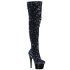 ADORE-3020 Plateau Overknee Stiefel - Schwarz von Pleaser