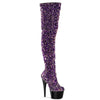 ADORE-3020 Plateau Overknee Stiefel - Silber von Pleaser