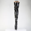 ADORE-3020GP Plateau Overknee Stiefel Schwarz Lack von Pleaser – Ansicht 4