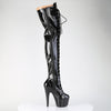 ADORE-3020GP Plateau Overknee Stiefel Schwarz Lack von Pleaser – Ansicht 5