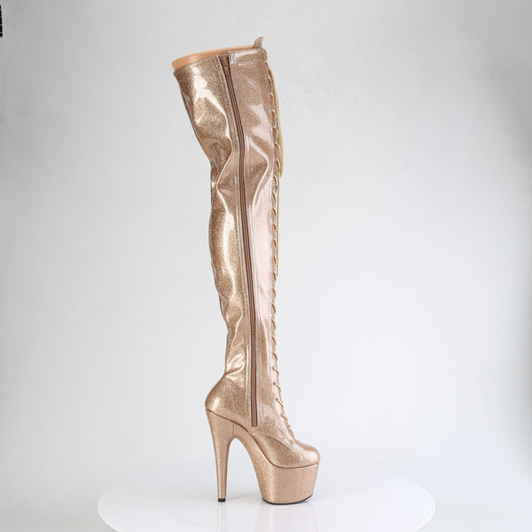 ADORE-3020GP Plateau Overknee Stiefel Beige von Pleaser – Ansicht 5
