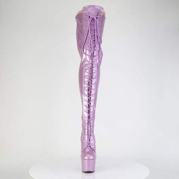 ADORE-3020GP Plateau Overknee Stiefel Violett/Lila von Pleaser – Ansicht 2