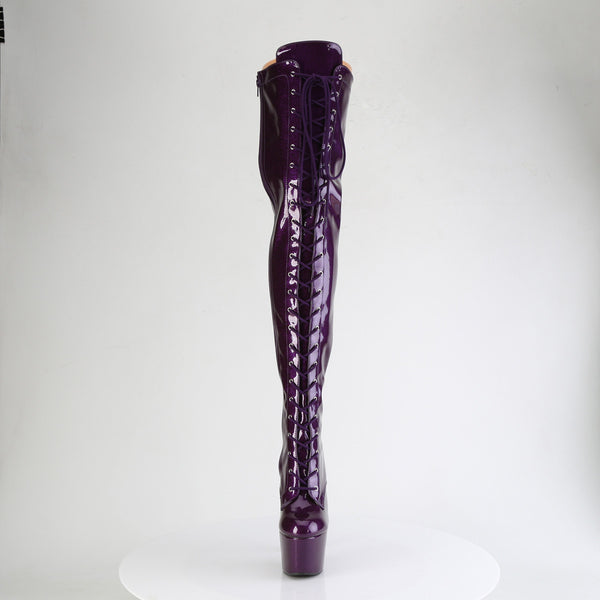 ADORE-3020GP Overknee Plateau Stiefel Lila von Pleaser – Ansicht 2