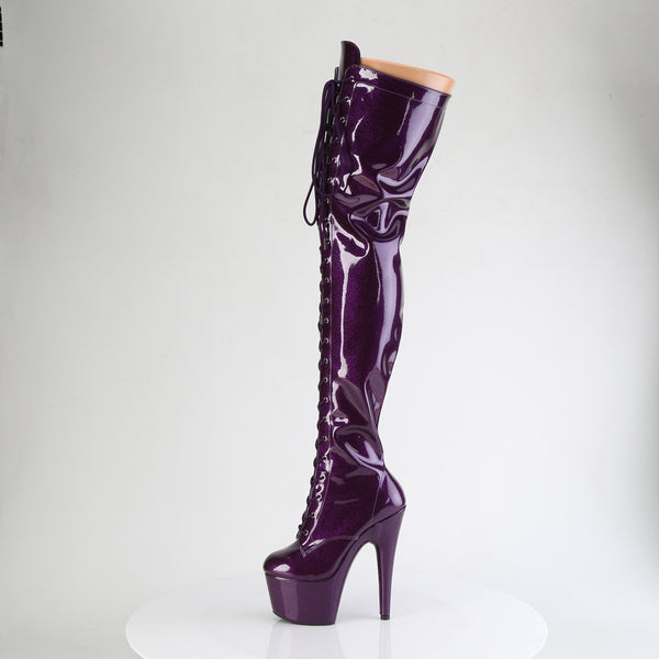ADORE-3020GP Overknee Plateau Stiefel Lila von Pleaser – Ansicht 3