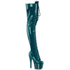 ADORE-3020GP Plateau Overknee Stiefel Türkis Lack von Pleaser