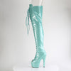ADORE-3021GP Plateau Peeptoe Overknee Stiefel Türkis lack von Pleaser – Ansicht 3