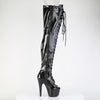 ADORE-3021GP Plateau Overknee Stiefel Schwarz Lack Glitzer von Pleaser – Ansicht 5