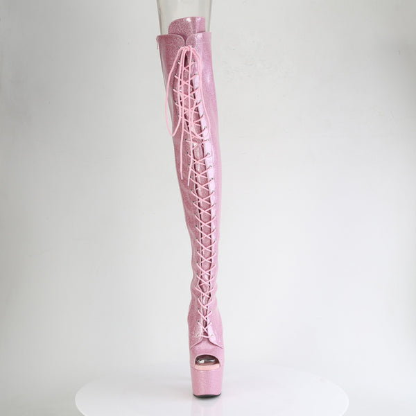 ADORE-3021GP Overknee Stiefel Plateau Rosa von Pleaser – Ansicht 2