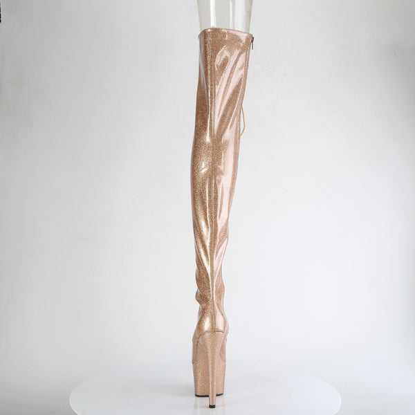 ADORE-3021GP Plateau Overknee Stiefel Beige von Pleaser – Ansicht 4