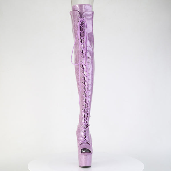 ADORE-3021GP Plateau Overknee Stiefel Violett/Lila von Pleaser – Ansicht 2
