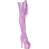 ADORE-3021GP Plateau Overknee Stiefel Violett/Lila von Pleaser