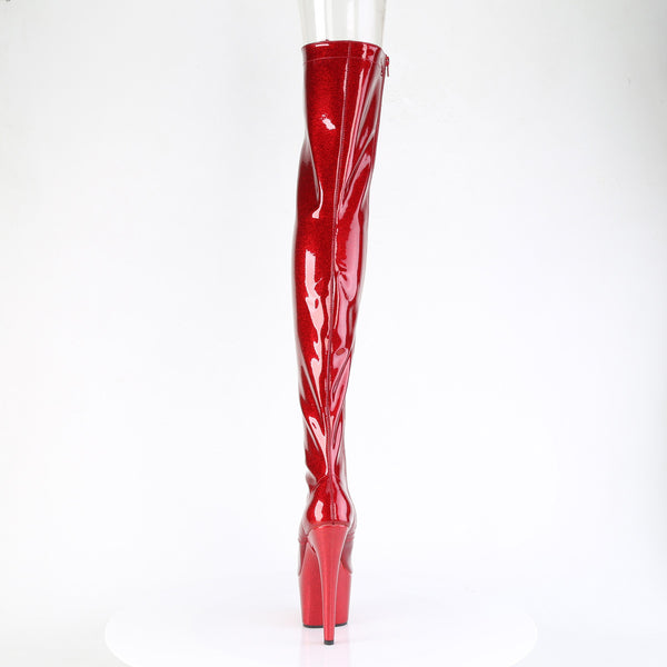 ADORE-3021GP Plateau Overknee Stiefel Rot Lack von Pleaser – Ansicht 4